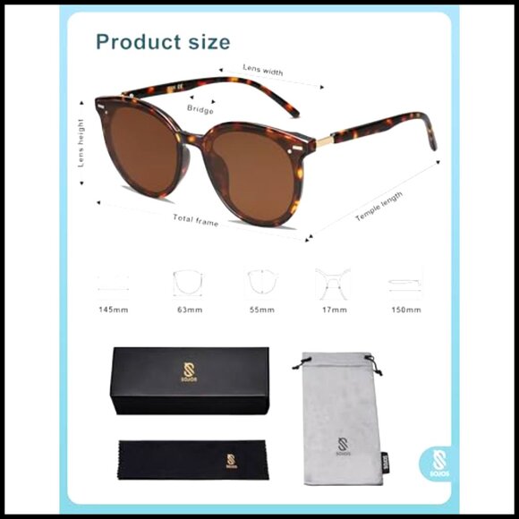 Plastic Frame Round Sunglasses UV400 Protection Large Frame main image 4